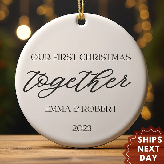 Couples Christmas Ornament - First Christmas Together Keepsake - New Couple Gift 2023