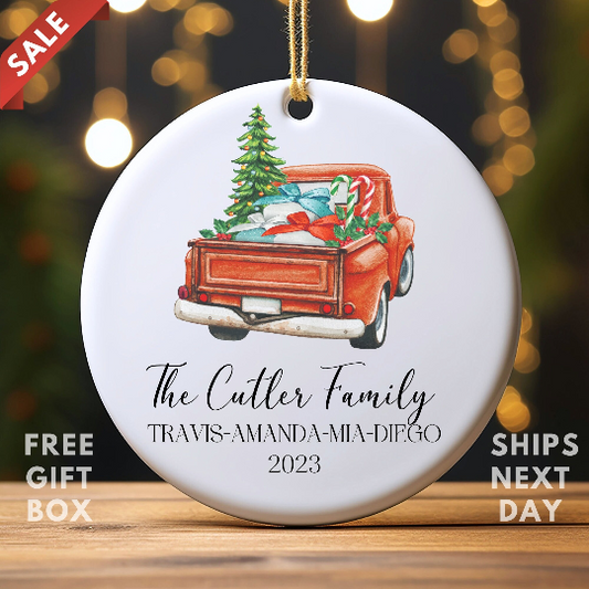 Family of Four Christmas Ornament - Personalized Family Keepsake - New Baby 2023